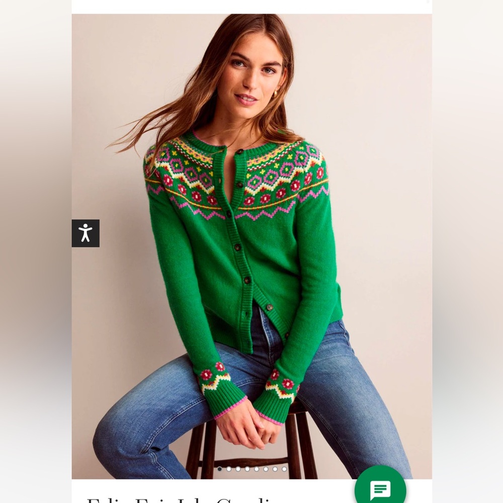 Boden Edie Fair Isle Cardigan